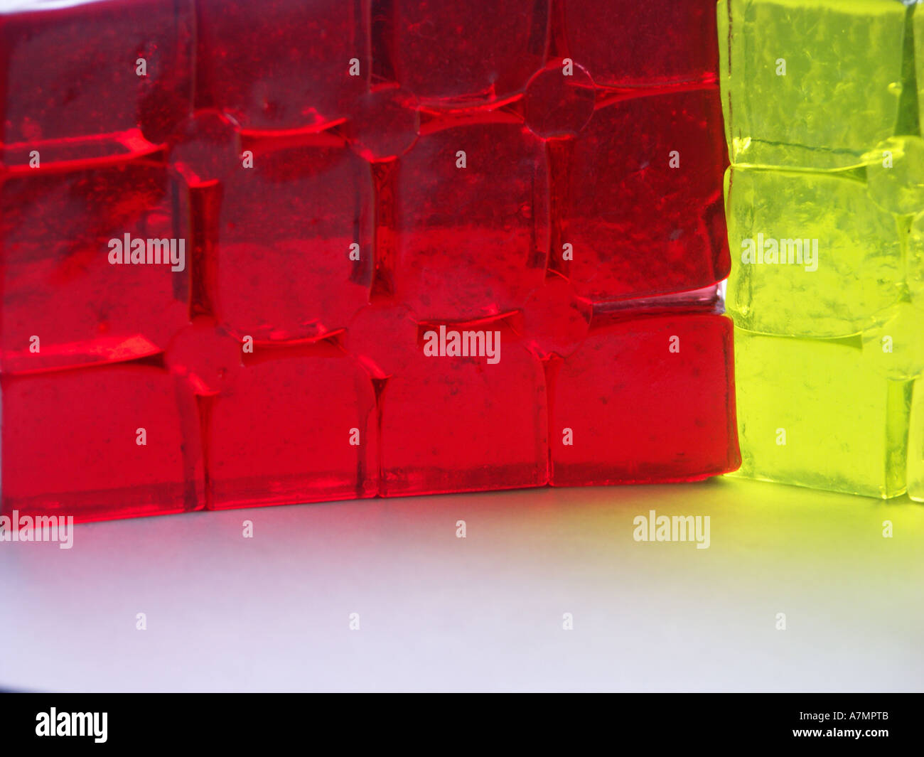 Jelly jella con retroilluminazione a cubetti Foto Stock
