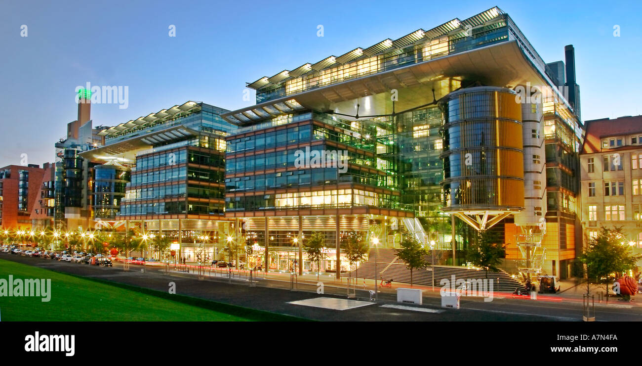 Berlin Mitte Potsdamer Platz Daimer Chrysler areale architekture moderno da Renzo Piano Debis e Richard Rogers Panorama Foto Stock