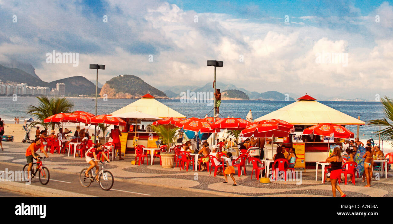 Rio de Janeiro Copacabana beach beachlife carioca lungomare Foto Stock