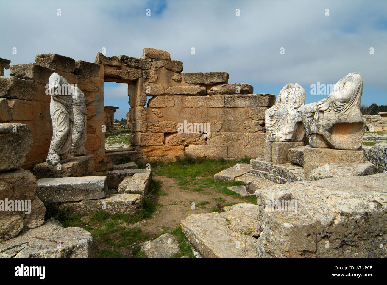 Santuario di Demetra e Kore, Cirene greco / rovine romane, Libia Foto Stock