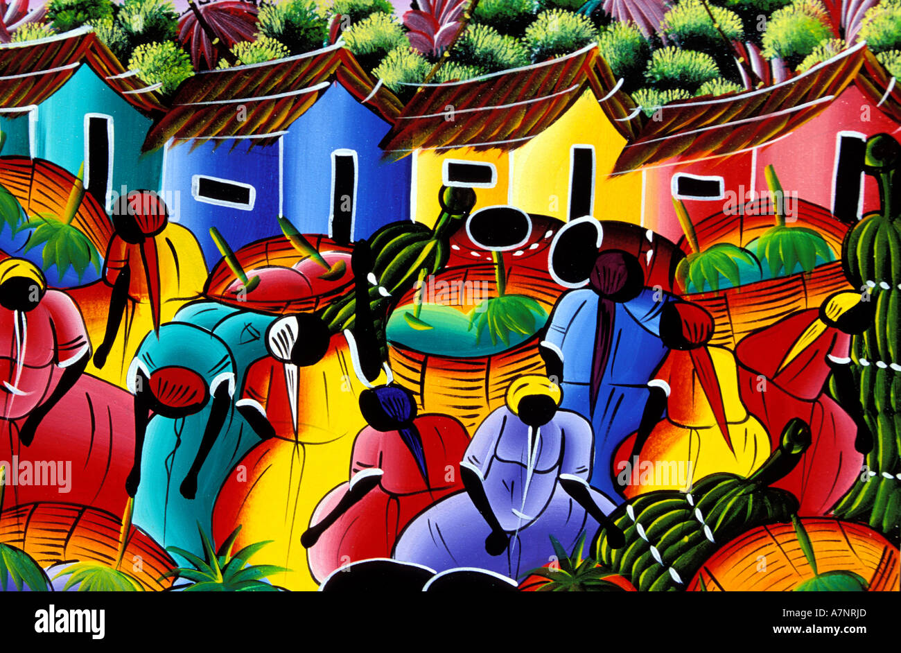 Repubblica Dominicana, pittura naif Foto Stock
