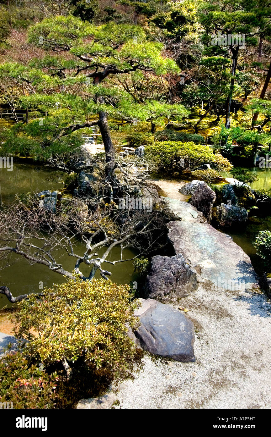 Giappone Kyoto Ginkaku ji Tempio Zen Padiglione di Argento Foto Stock