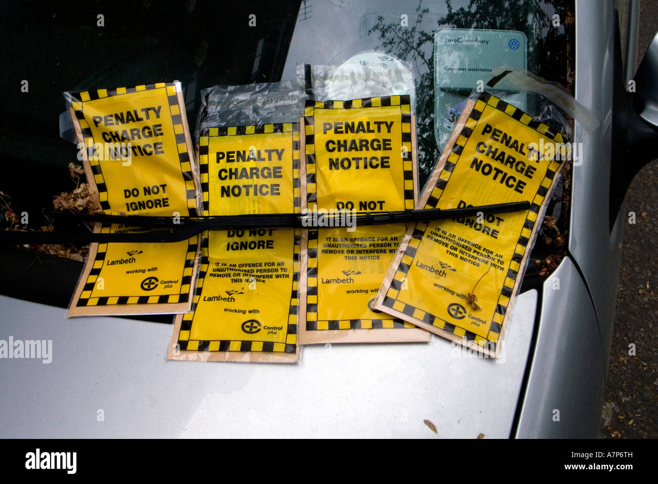 I biglietti per il parcheggio a Lambeth Londra Inghilterra 2007 Foto Stock