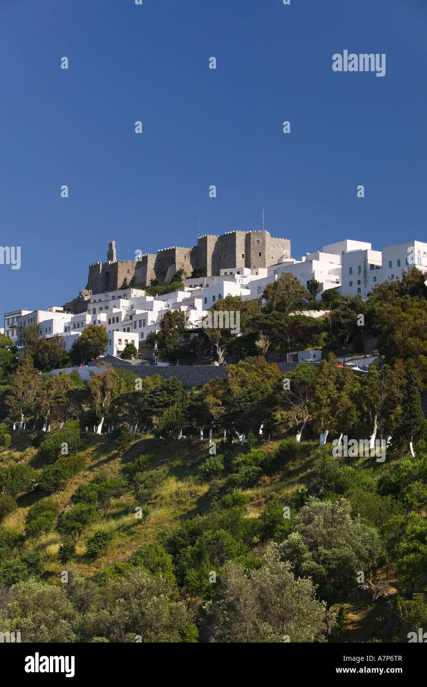 Monastero di San Giovanni il Teologo, Hora, Patmos, Grecia Foto Stock