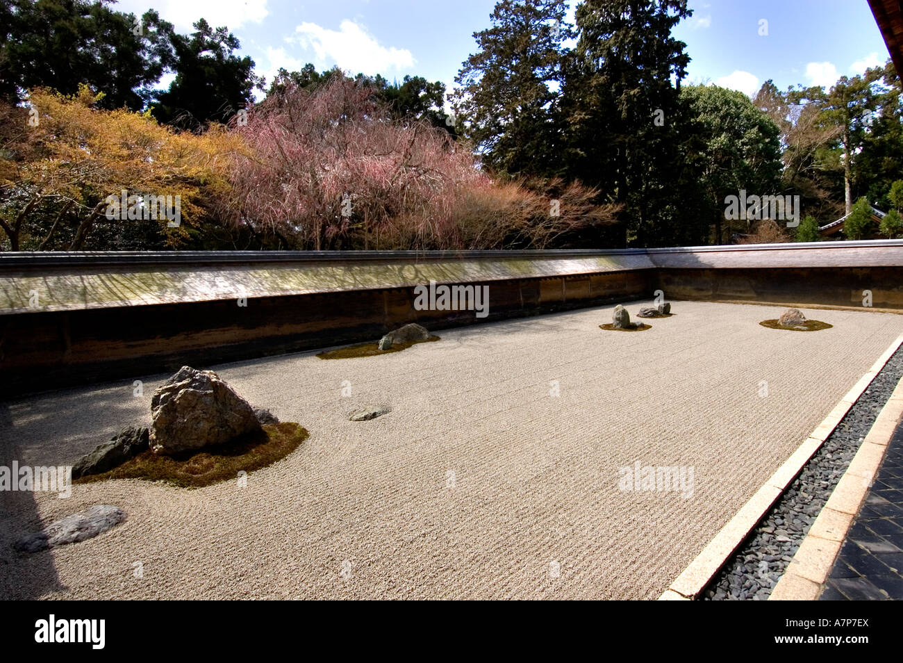 Il Tempio di Ryoanji a Kyoto il Buddismo Zen di Kyoto del Buddha Foto Stock