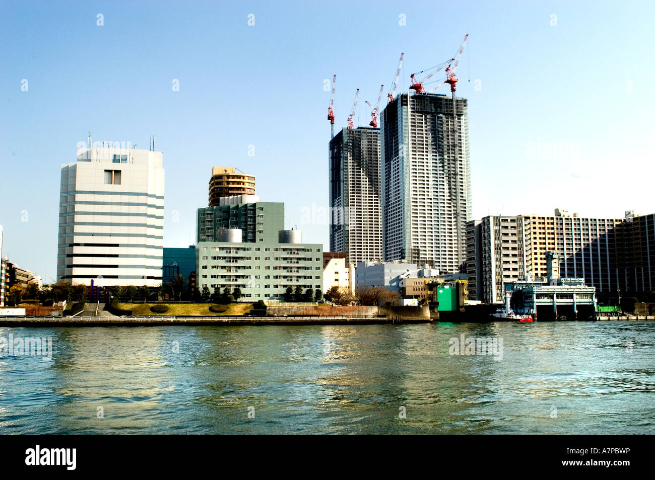 Giappone giapponese Tokyo Sumida River architettura Foto Stock