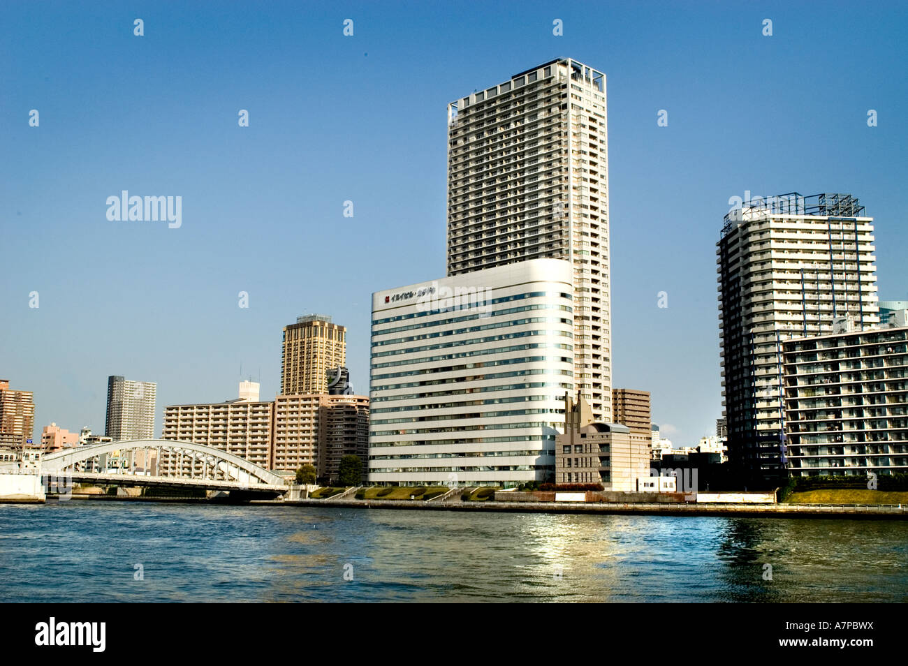 Giappone giapponese Tokyo Sumida River architettura Foto Stock