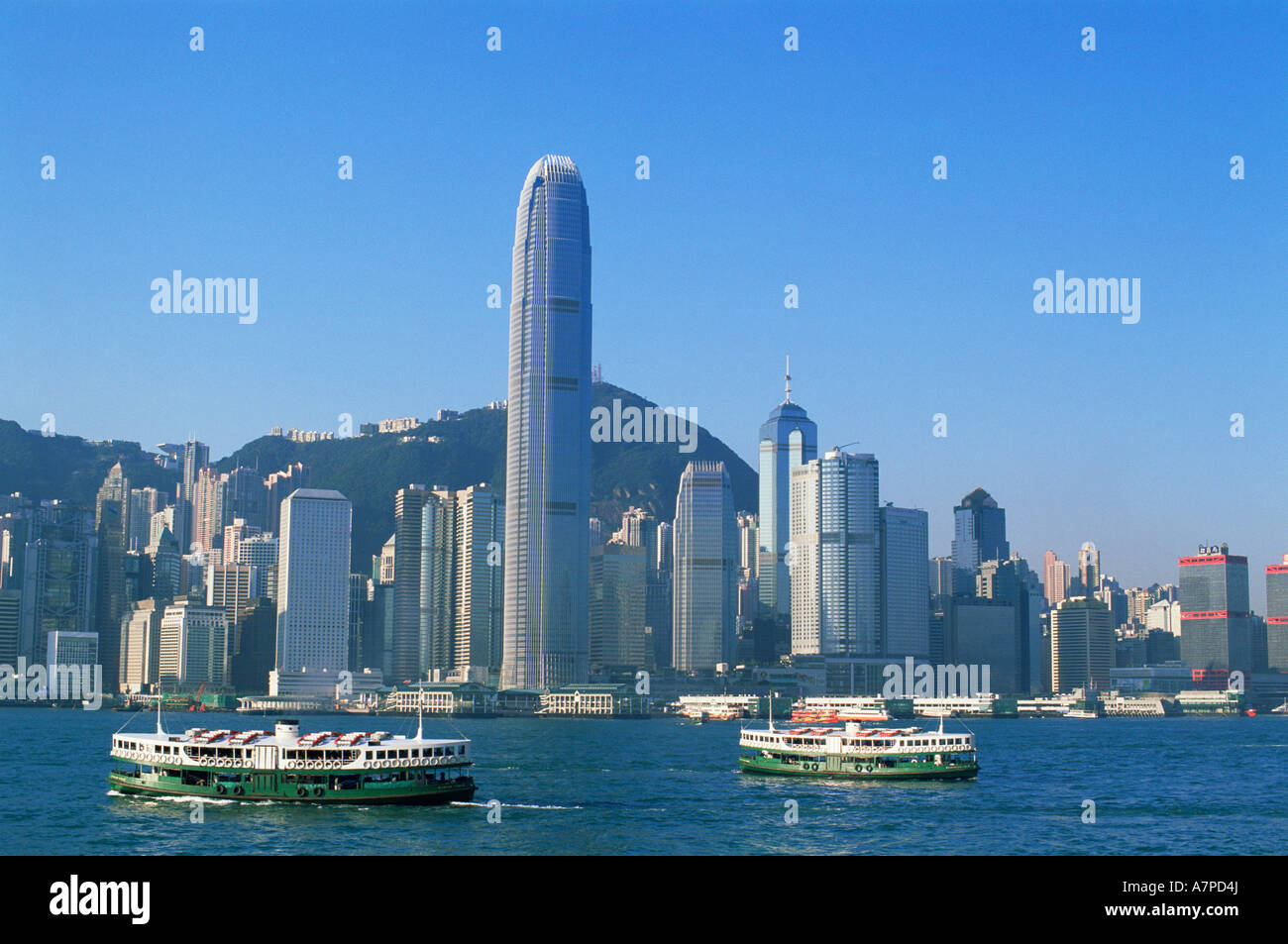 Cina, Hong Kong, skyline della città Foto Stock