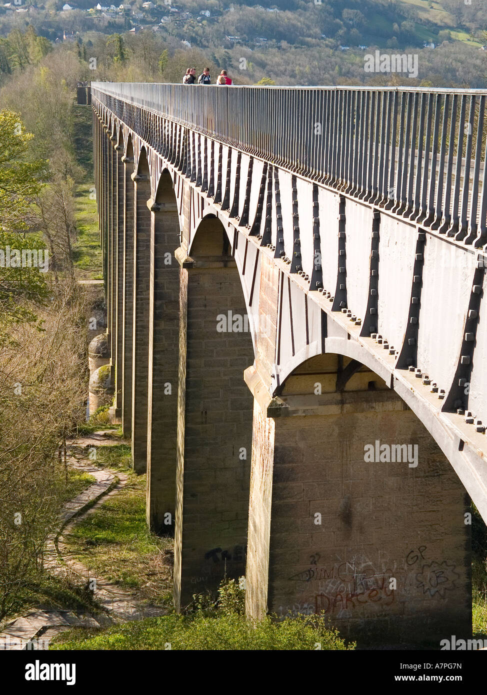 Aquaduct Pontcysyllte un grado 1 elencato la costruzione è i mondi più lunga e la più alta della ghisa acquedotto Foto Stock