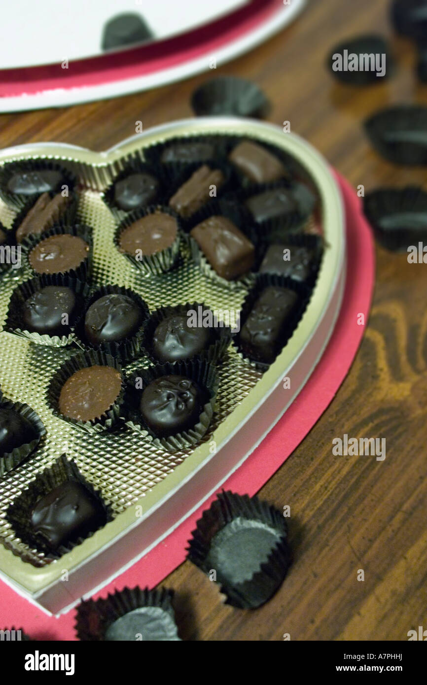 Mezza mangiata san valentino candy Foto Stock