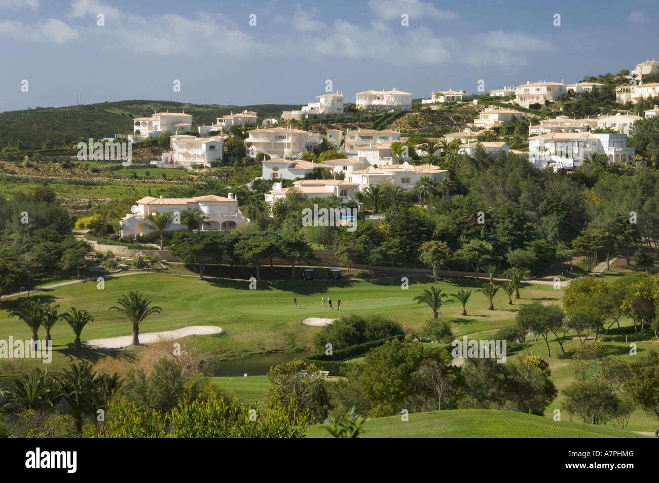 Il Portogallo, Algarve occidentale, Santo Antonio, golf (Parque da Floresta), golf e ville Foto Stock