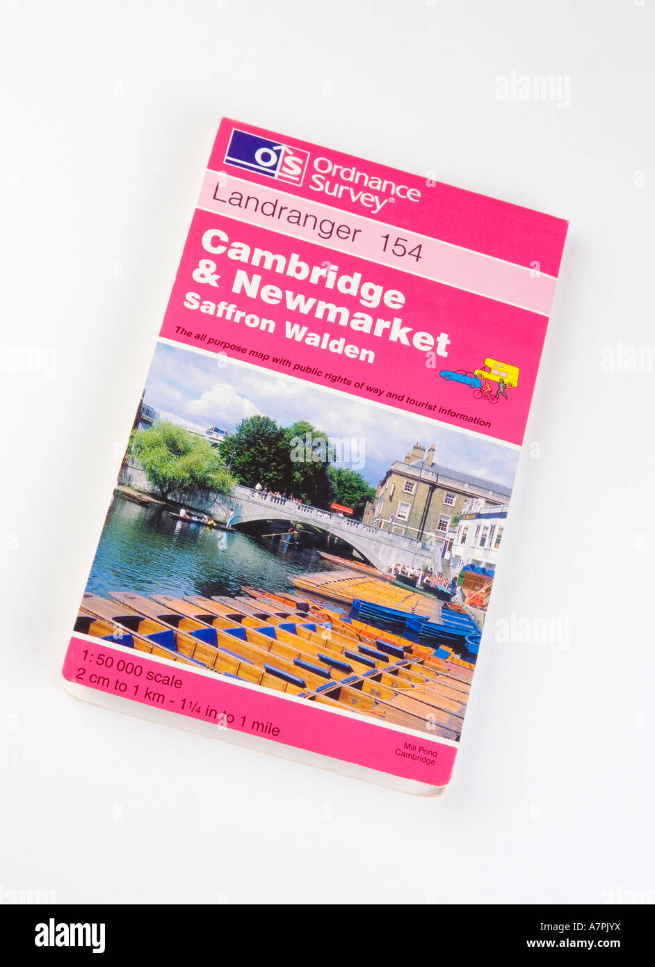 Ordnance Survey mappa di Cambridge e Newmarket Foto Stock