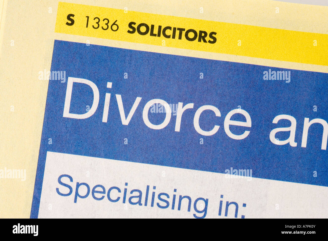 Annuncio per un avvocato di divorzio Foto Stock