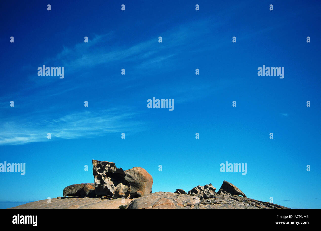 Remarkable Rocks, contro il cielo blu, Australia Kangaroo Island Foto Stock