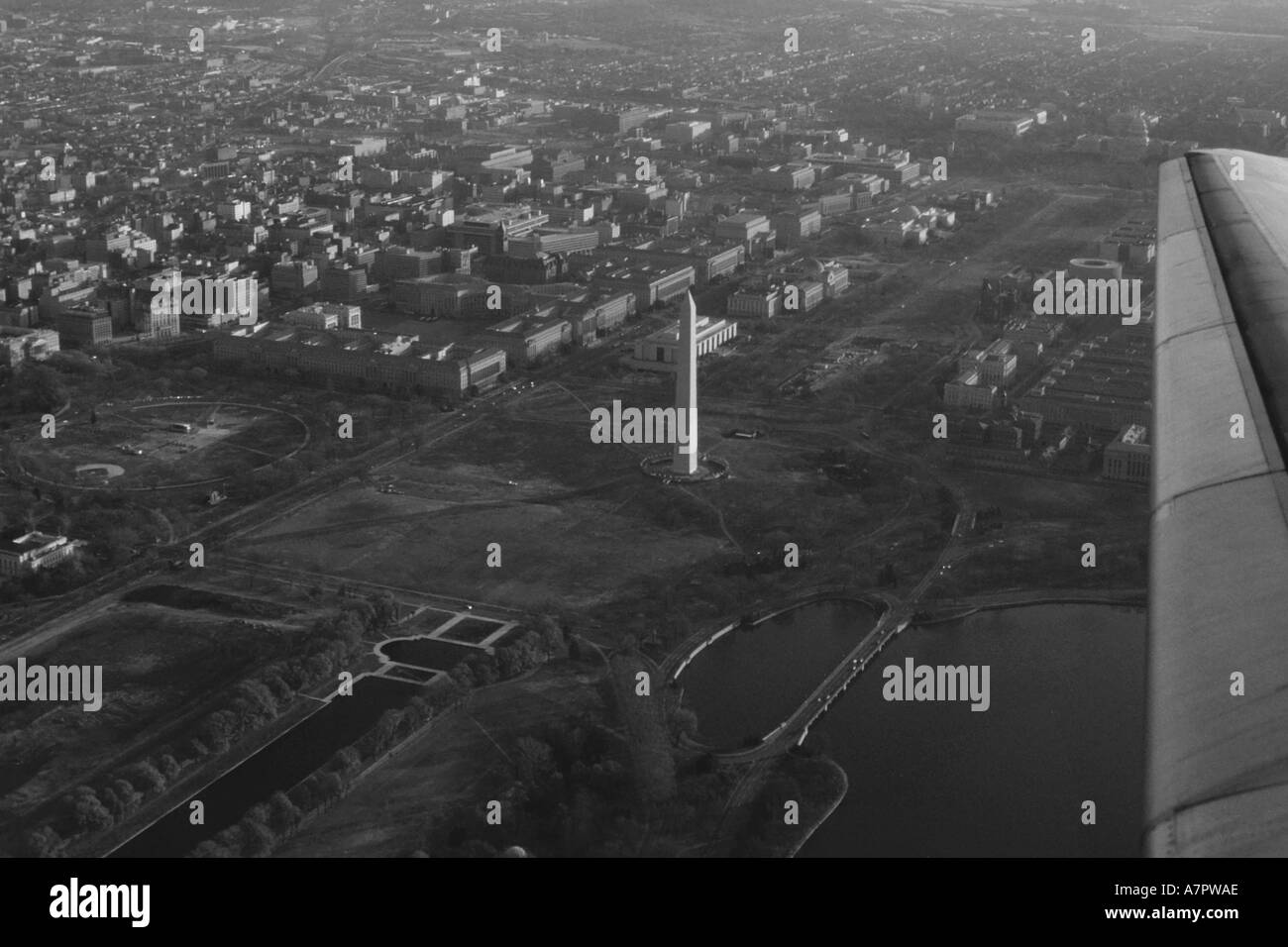 Vista aerea del Memoriale di Washington Washington DC, Stati Uniti d'America nel 1976 Foto Stock