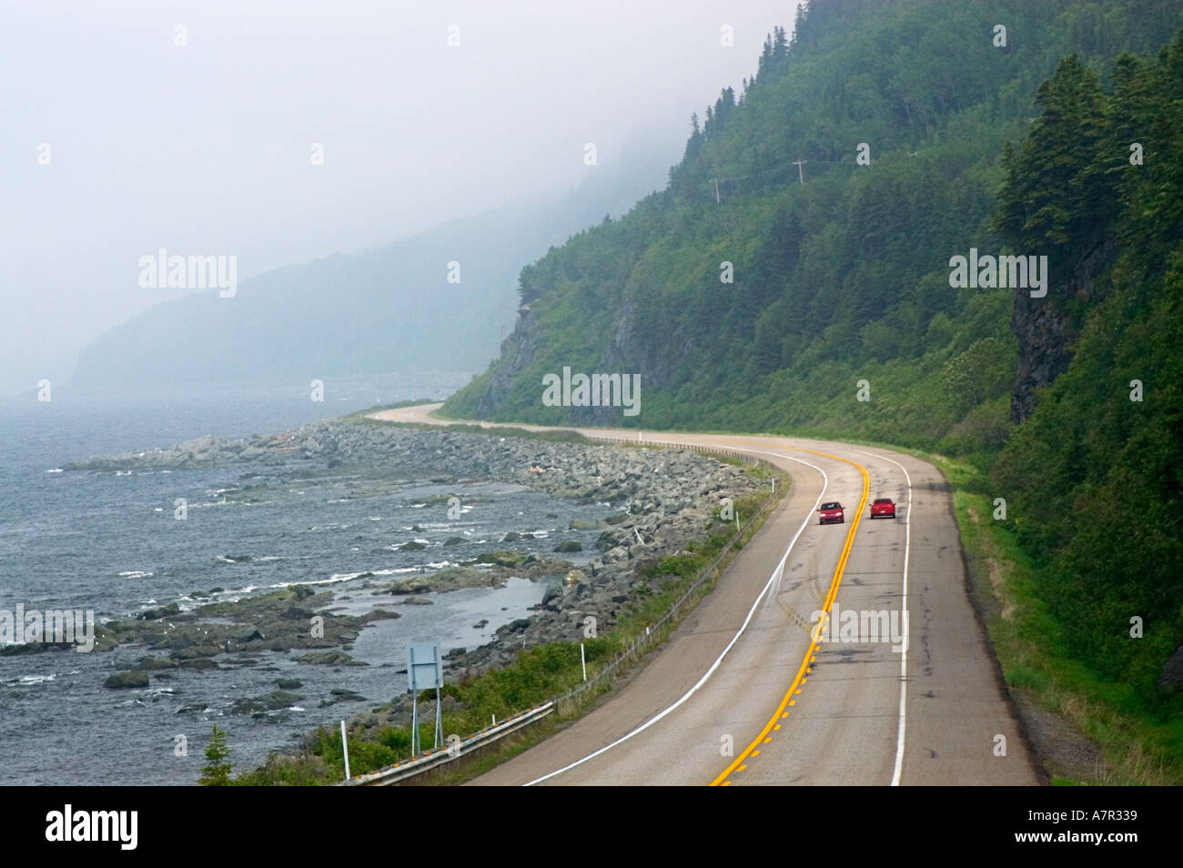 Rt 132, Cap-au-renard, Gaspe Peninsula, Quebec, Canada Foto Stock