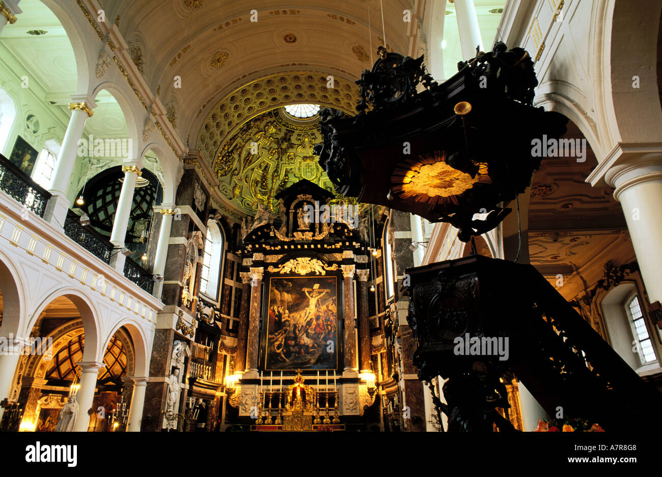 Belgio, Fiandre, Anversa (Antwerpen), St Charles de Borromée chiesa dei Gesuiti Foto Stock