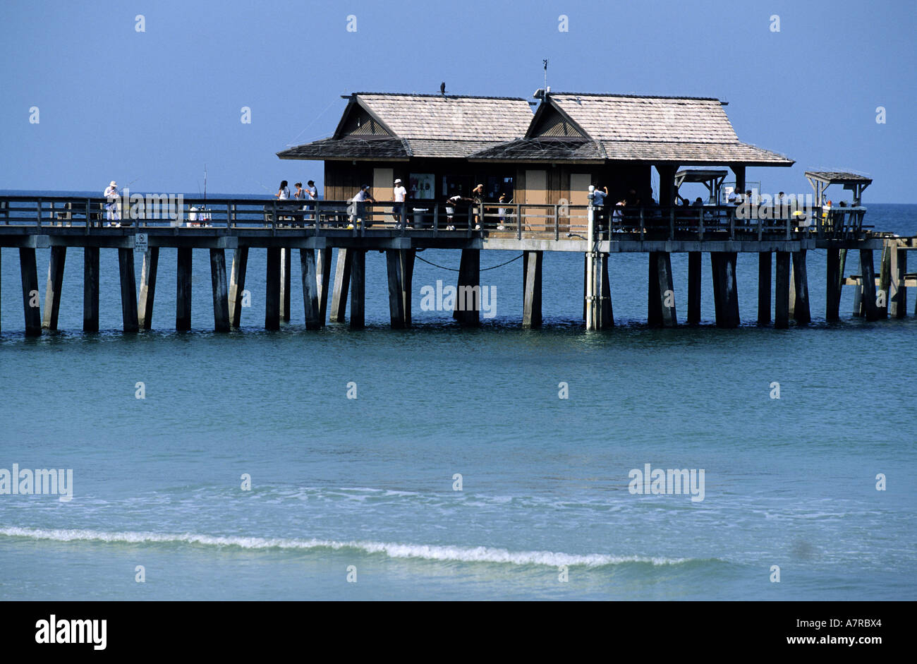 Stati Uniti, Florida, Napoli, pontile sul Golfo del Messico Foto Stock
