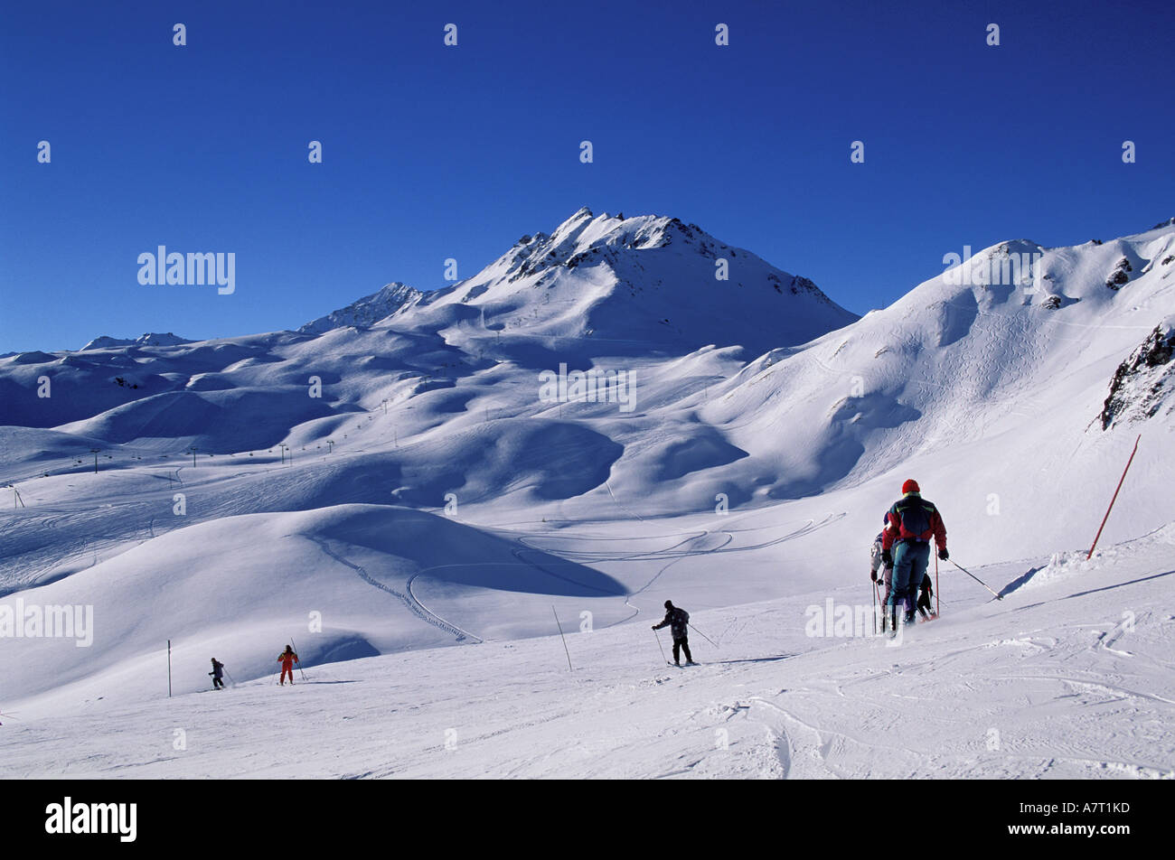 Francia, Savoie, Tignes, ski area denominata Espace Killy Foto Stock