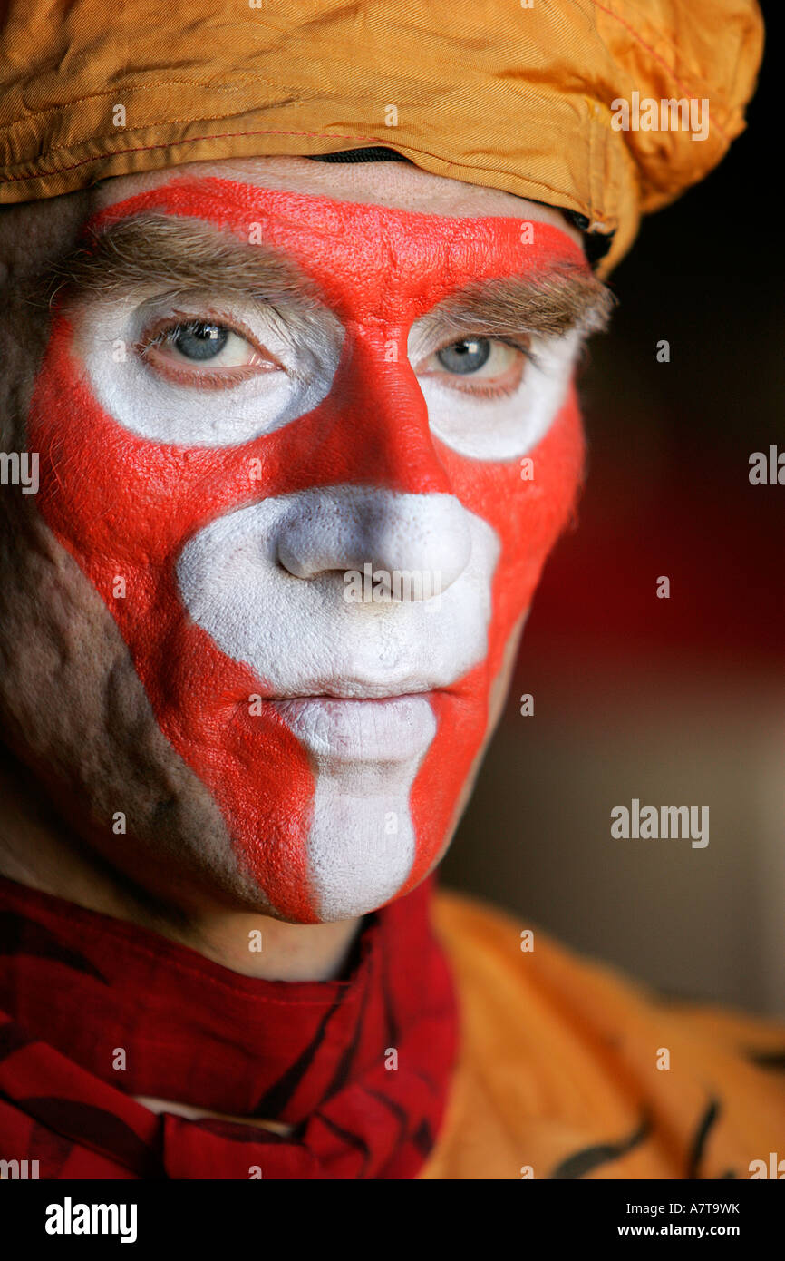 Attore comico mime mask Foto Stock