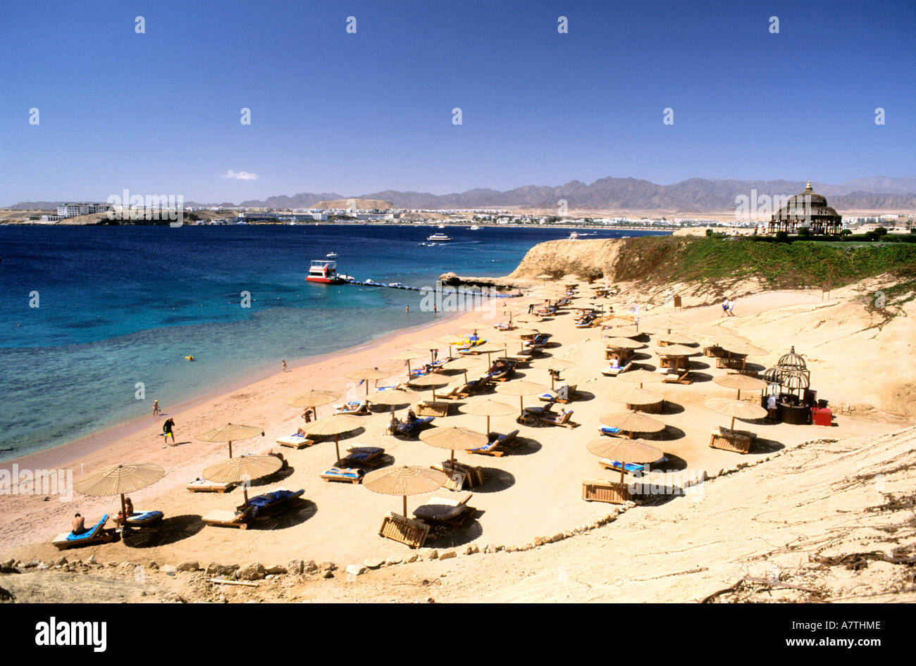 L'Egitto, la penisola del Sinai, Sharm el Sheikh, baia di Naama, spiaggia dell'Hotel Sofitel Foto Stock