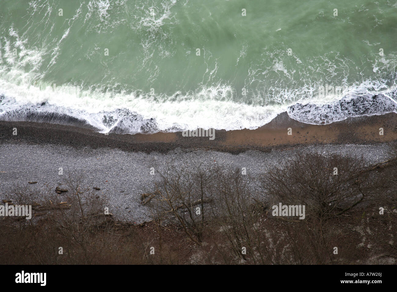 Mare surf di chalk cliff di Ruegen vista dalla vista di Victoria, Germania, Ruegen, NP Jasmund Foto Stock