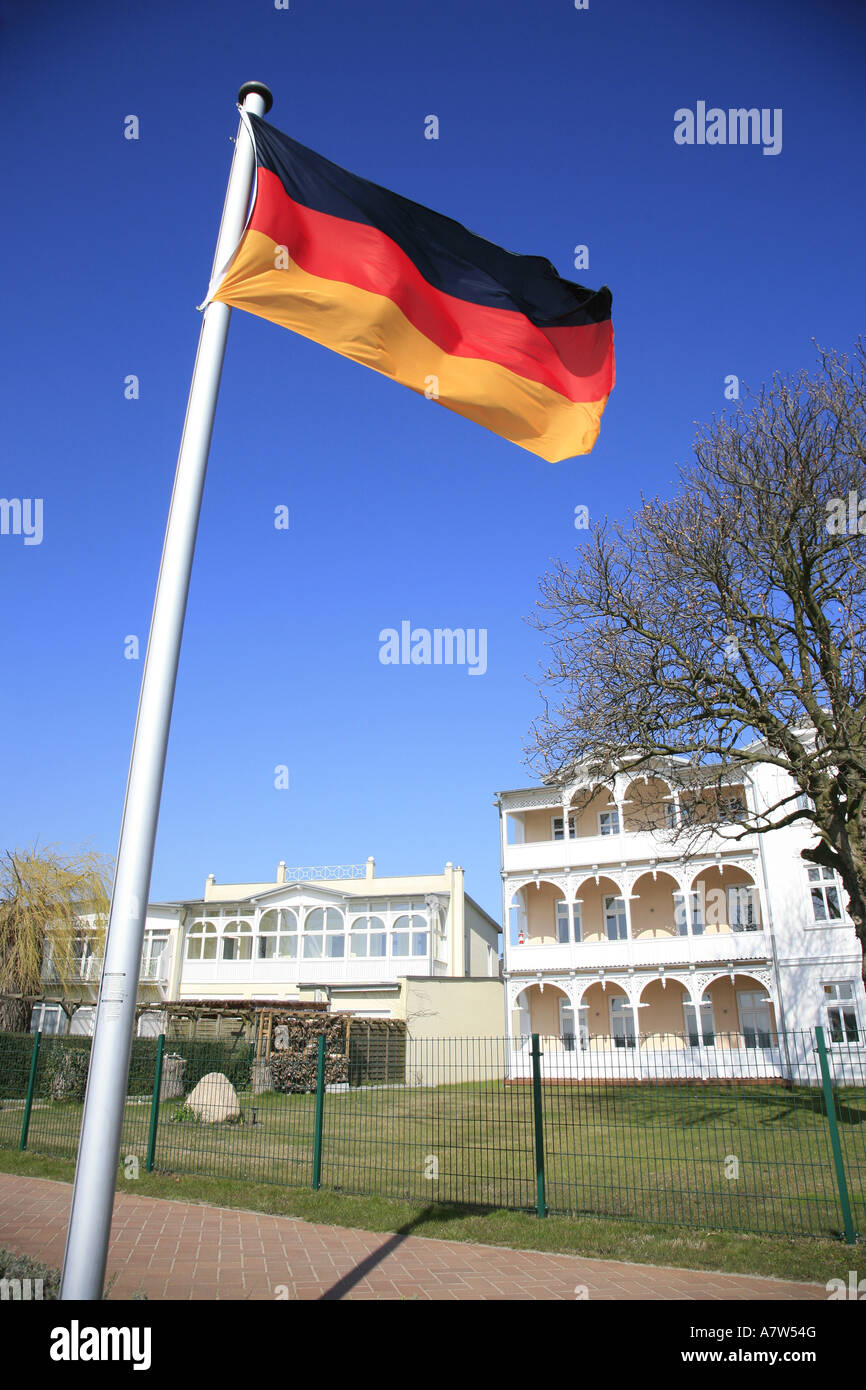 Il tedesco bandiera nazionale, Germania, Ruegen Foto Stock