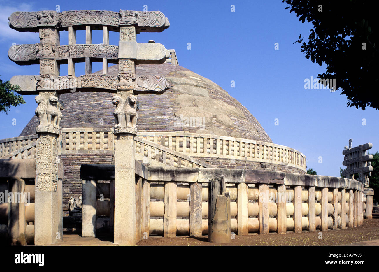 India, Madhya Pradesh, Sanchi stupa, numero 1 Foto Stock