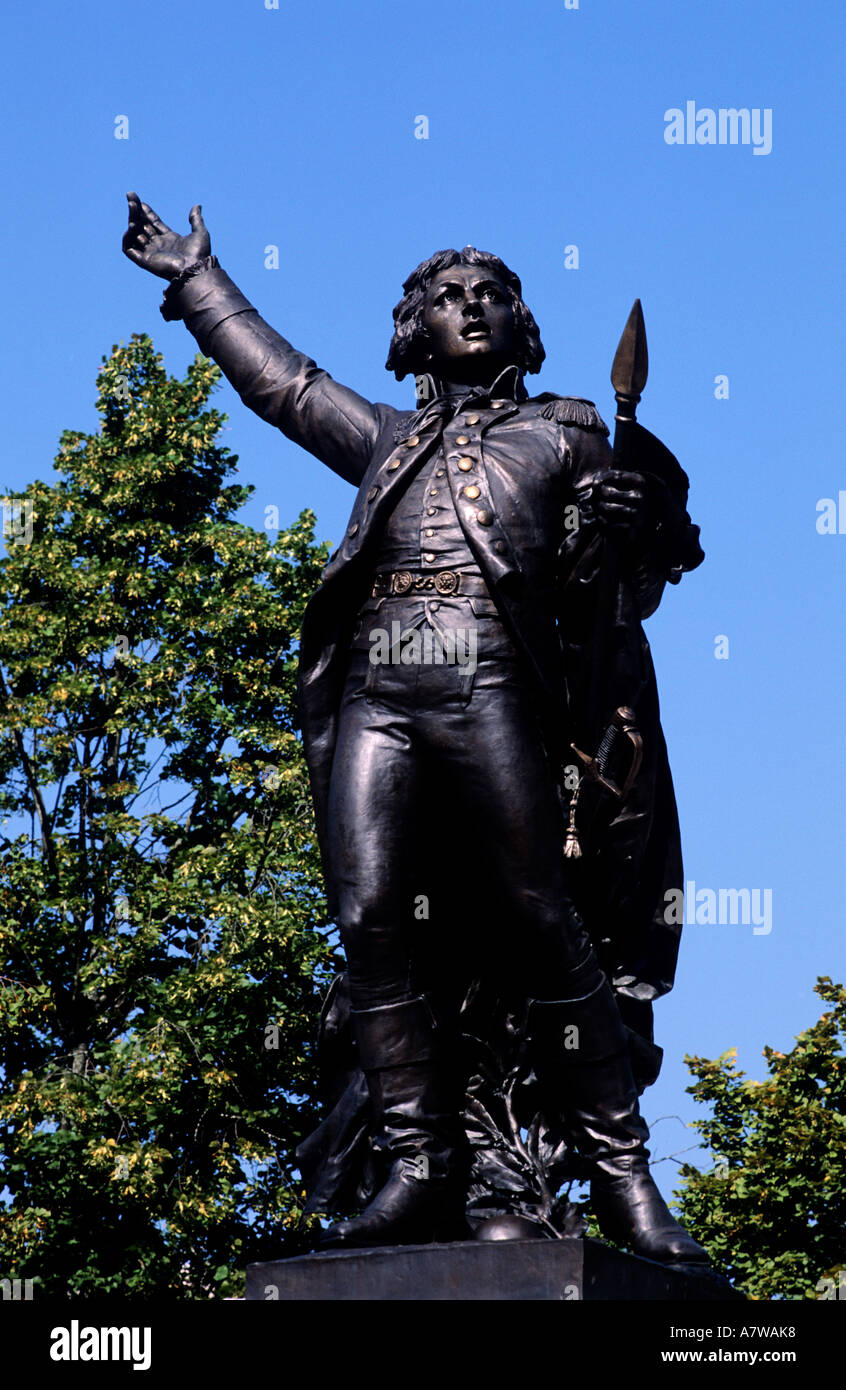 Francia, Giura, Lons Le Saunier, Rouget de L'Isle statua Foto Stock