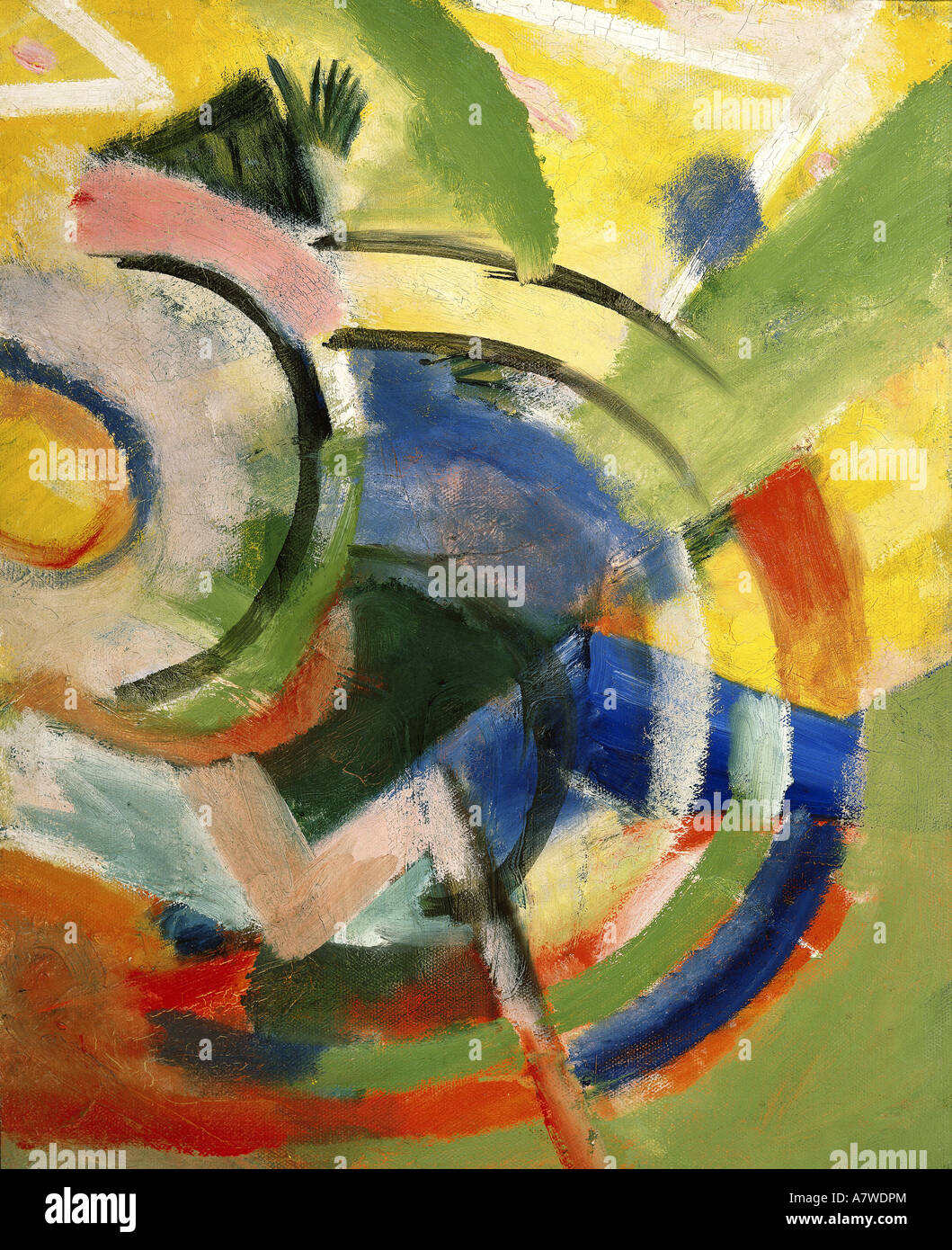 Belle arti, Marc Franz (1880 - 1916), "Kleine Komposition IV", pittura, 1914, Franz Marc Museum, Kochel am See, , artista del diritto d'autore non deve essere cancellata Foto Stock