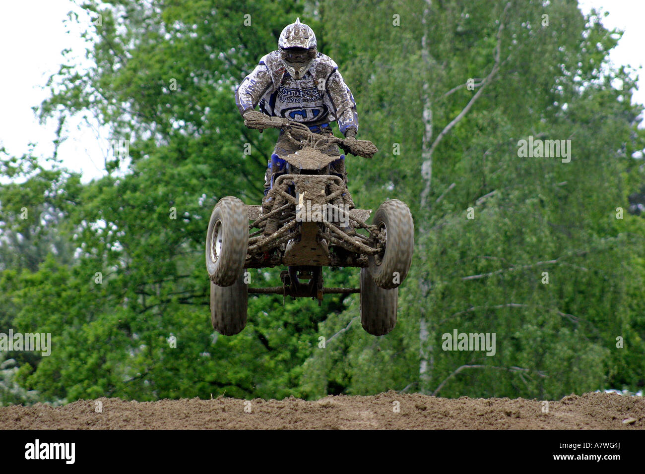 Il pilota di Motocross, Tedesco Motocross Quad Cup, Wolfsburg, Bassa Sassonia, Germania Foto Stock