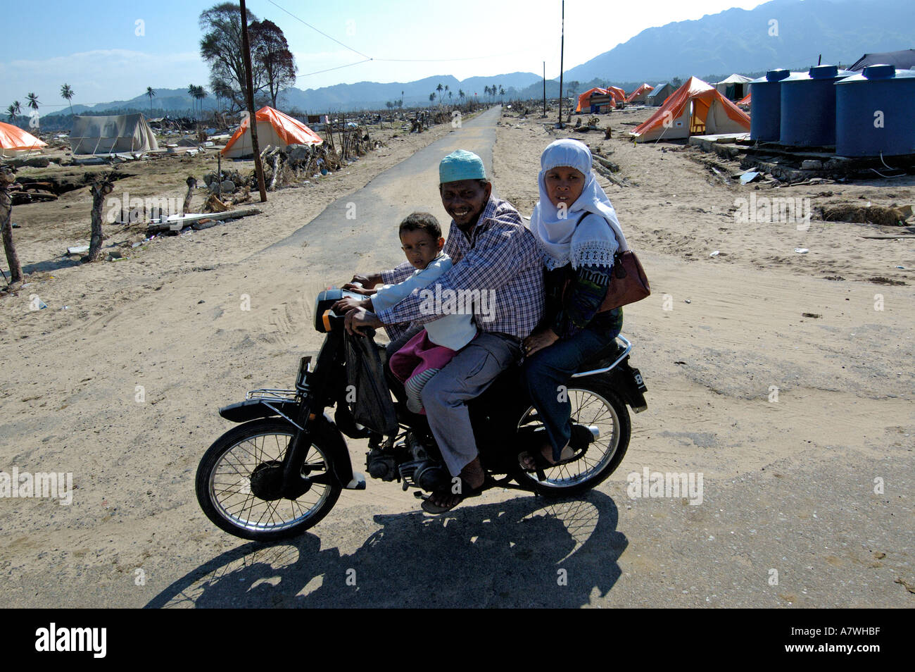 Sumatra indonesia banda aceh Post dallo Tsunami che ha devastato Lhoknga Coast Foto Stock