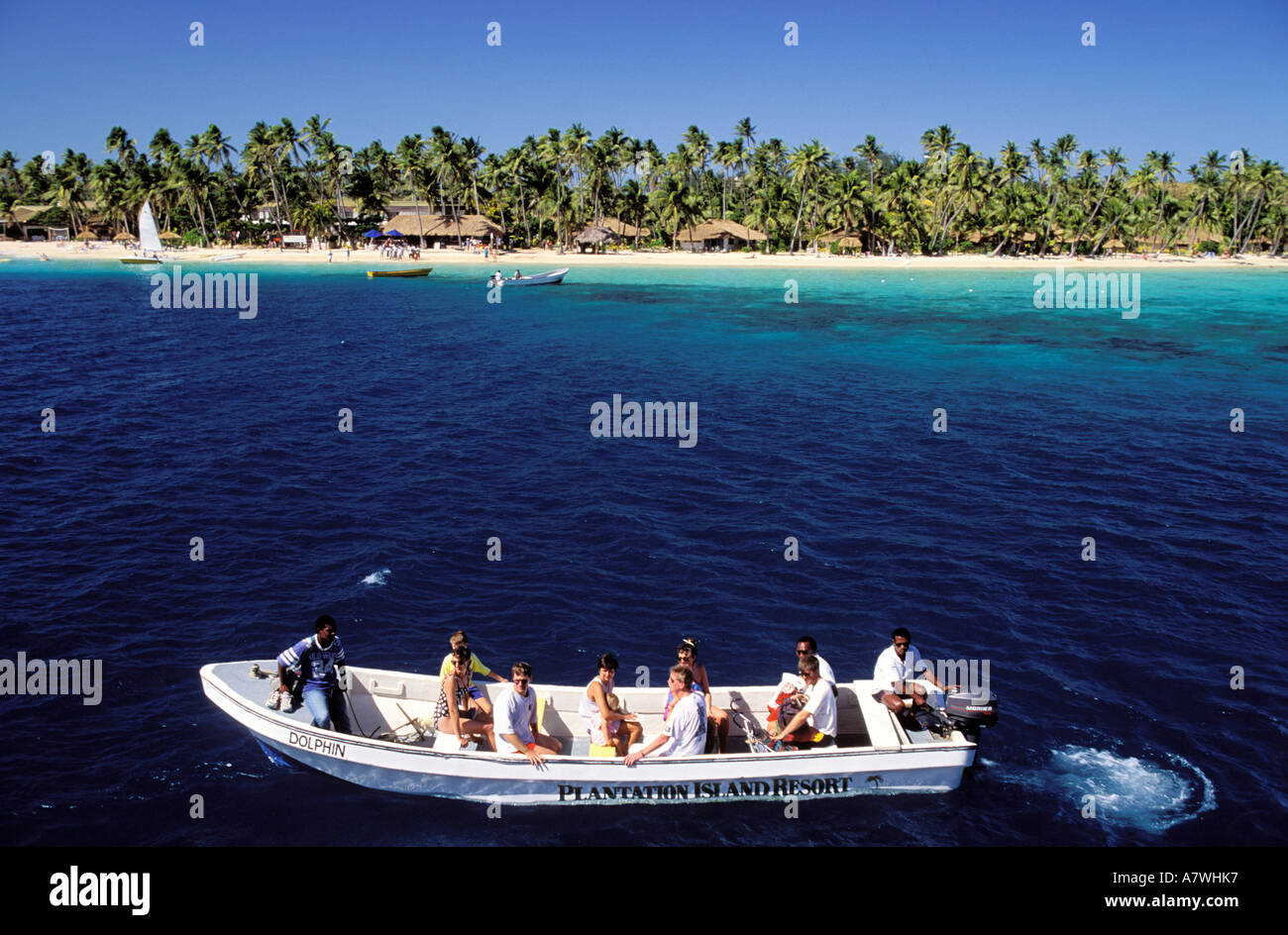 Isole Figi, isole di Mamanuca Island Plantation Island Resort Foto Stock