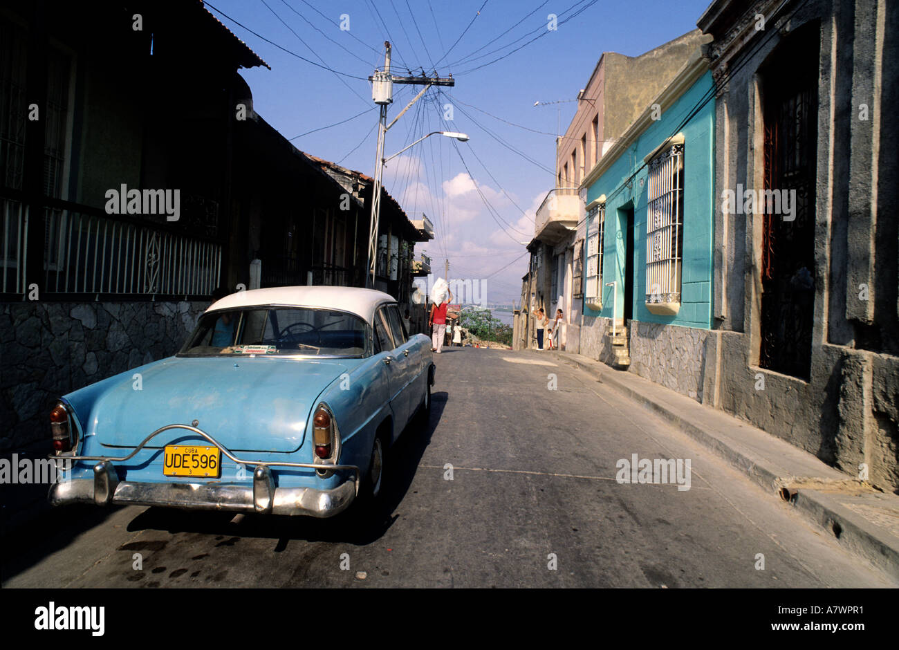 Cuba Santiago de Cuba, auto degli anni cinquanta nel distretto di Tivoli Foto Stock