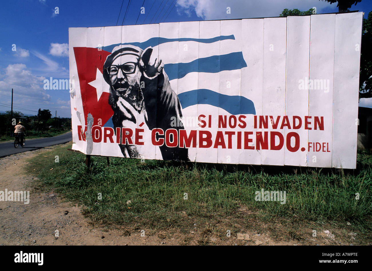 Cuba, Pinar del Rio Provincia, propaganda politica con Fidel Castro Foto Stock