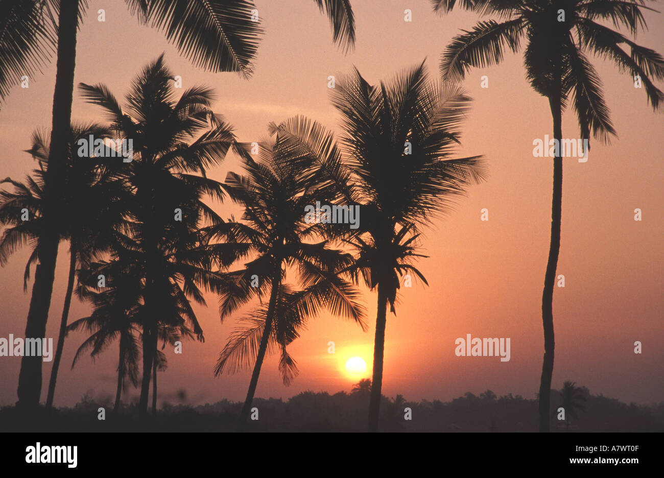 GOA Sunrise su Colva Beach a Benaulim Foto Stock