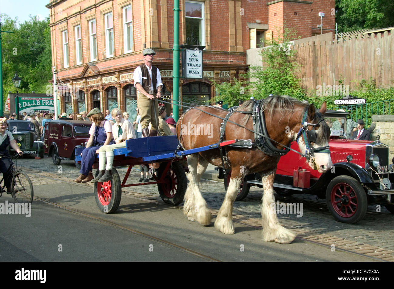 "RAG e osso' carrello a quaranta giorni gli appassionati A LIVELLO NAZIONALE TRAMWAY MUSEUM,CRICH,DERBYSHIRE ,l'INGHILTERRA Foto Stock