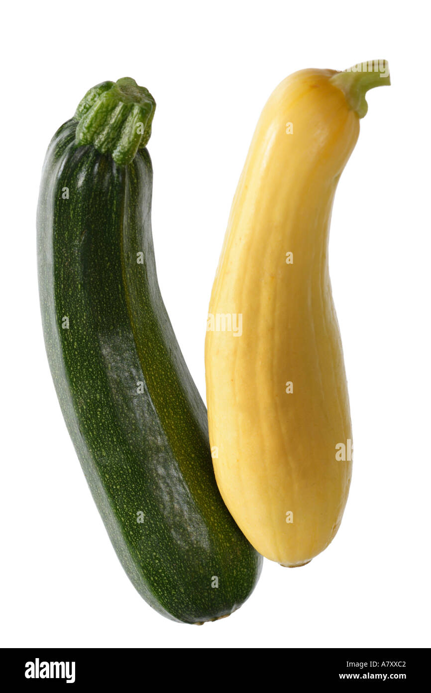 Giallo e verde di zucchine Foto Stock