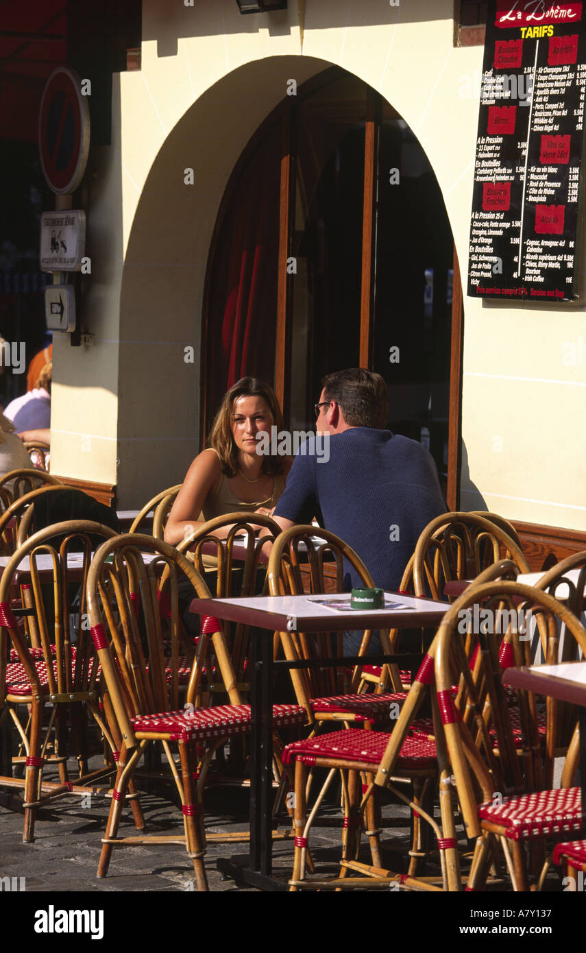 La Boheme Place Du Tertre a Montmartre Parigi Francia Foto Stock