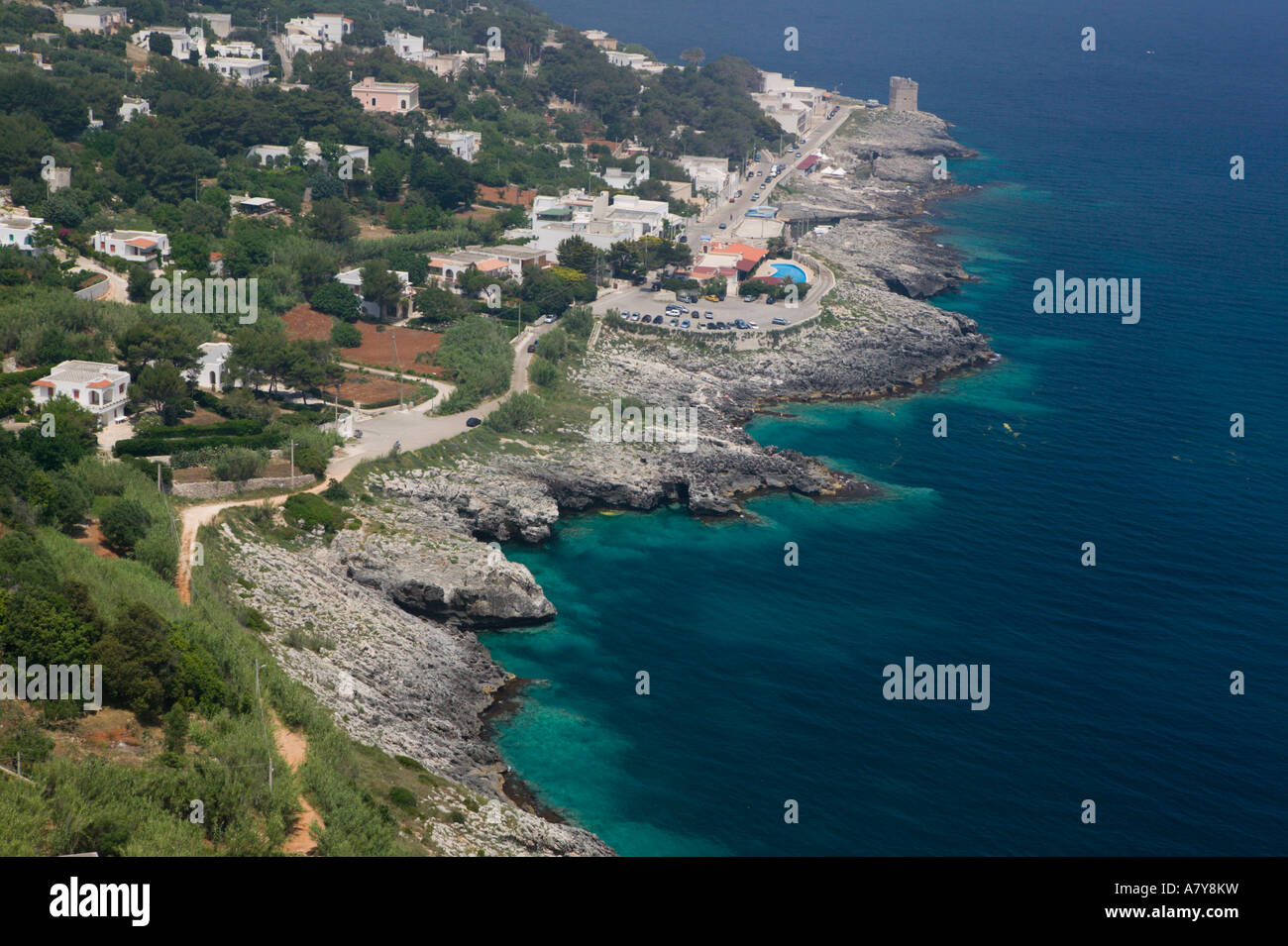 L'Italia, Puglia, Marina Serra, vista costiera Foto Stock