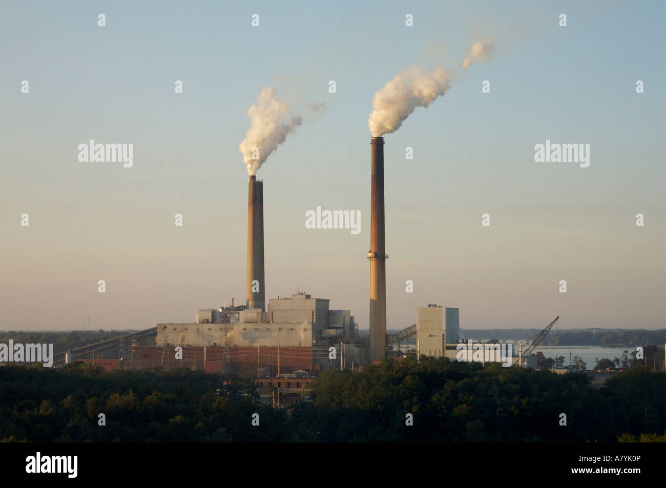 Coal Fired power plant Springfield Illinois Foto Stock
