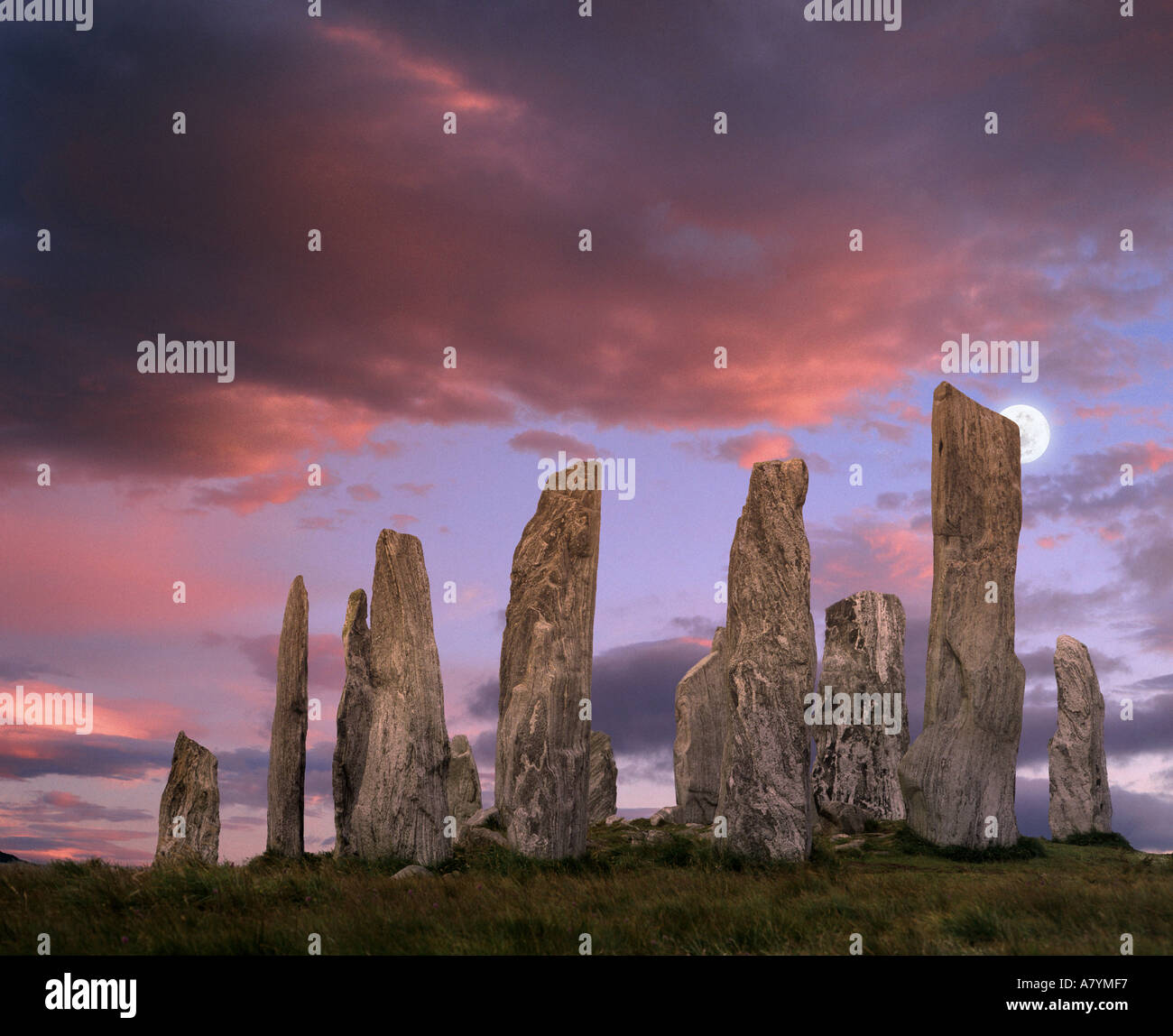 GB - Ebridi Esterne: Callanish pietre permanente sull'isola di Lewis Foto Stock