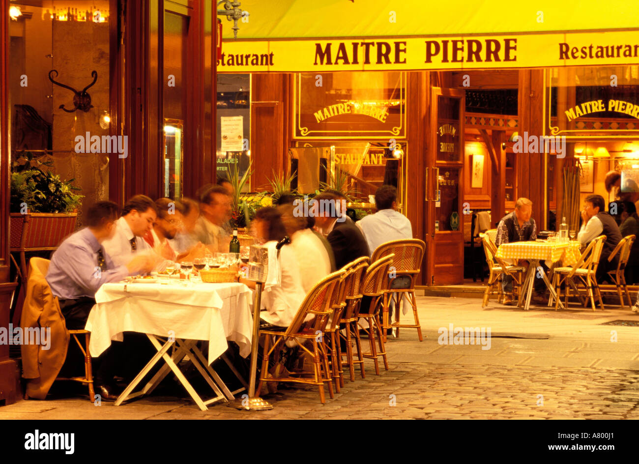 Francia, Rhone, Lione, famoso bouchons o piccoli caffè in Rue Merciere Foto Stock