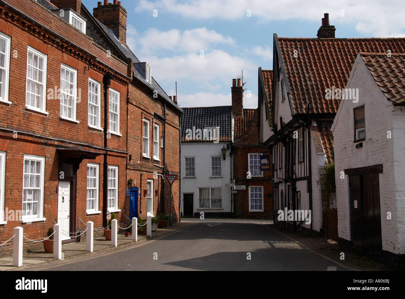 Scena di strada in poco Walsingham, Norfolk, Inghilterra Foto Stock