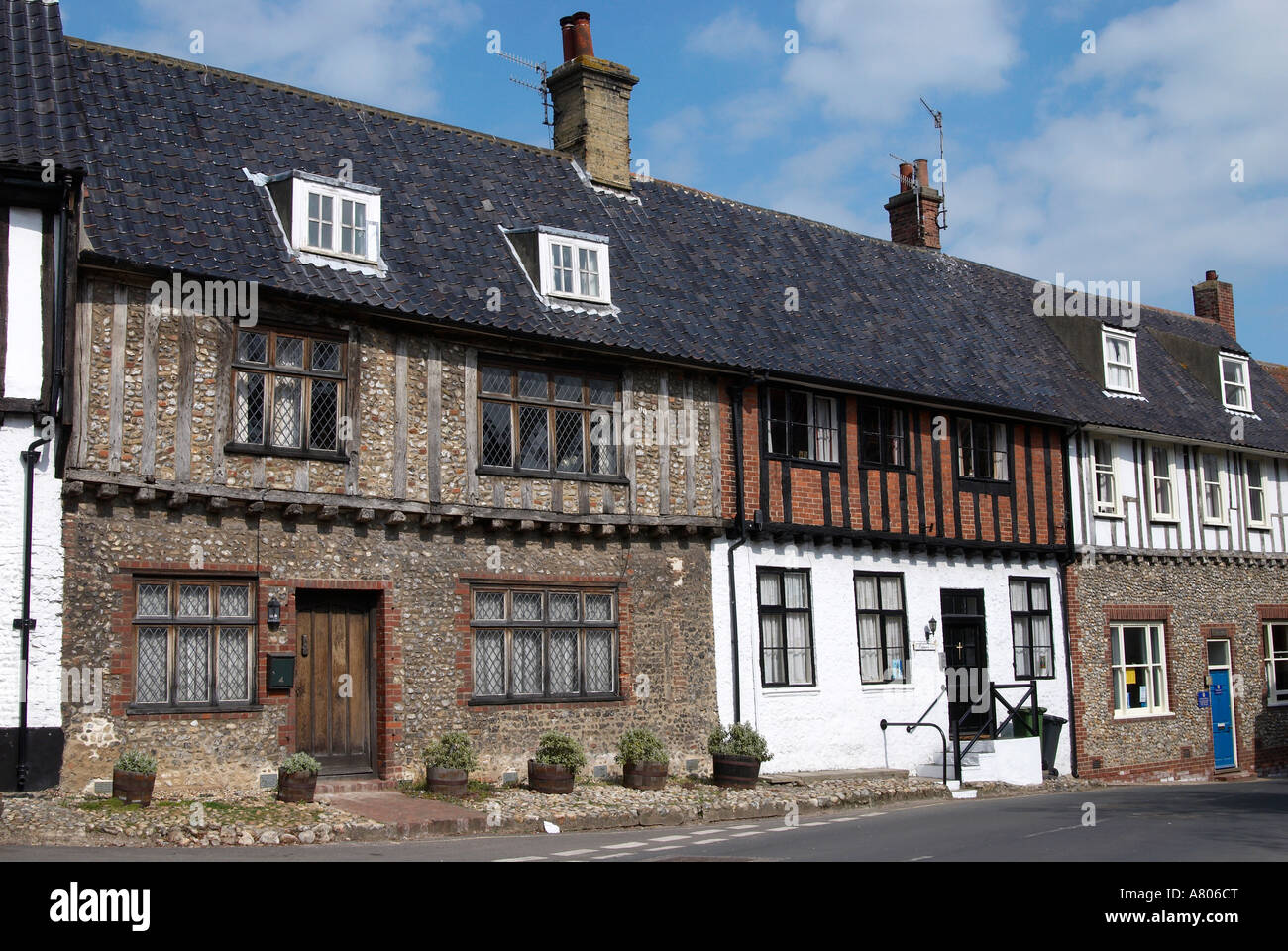 Scena di strada in poco Walsingham, Norfolk, Inghilterra Foto Stock