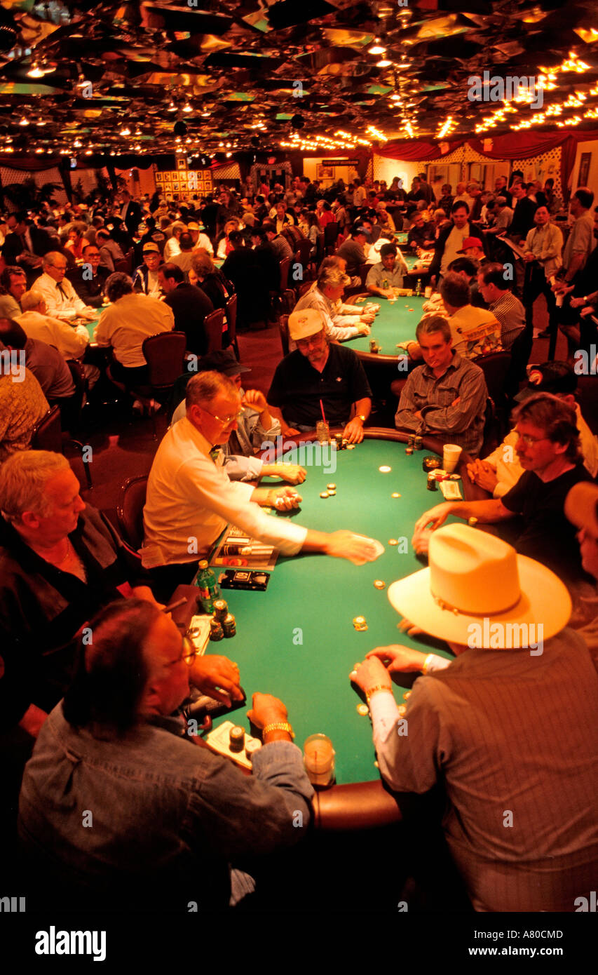 Stati Uniti, Nevada, Las Vegas, a Ferro di Cavallo casino, poker tabelle Foto Stock