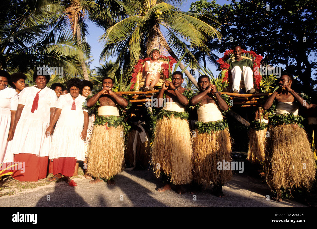 Isole Fiji, arcipelago Yasawa, nozze in Yasawa Island Lodge Foto Stock
