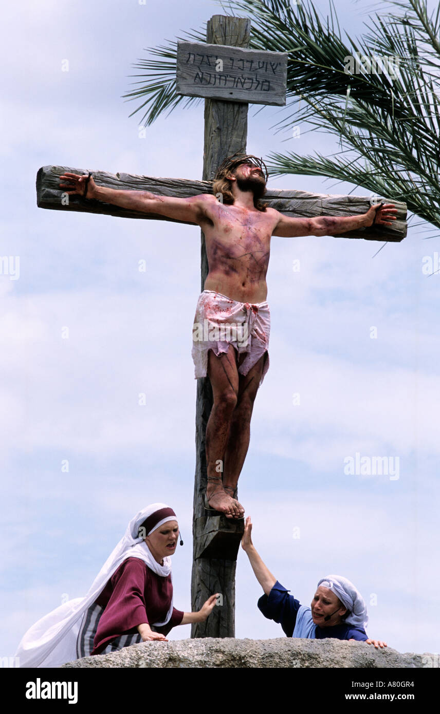 Stati Uniti, Florida, Orlando, "Terra Santa expirenceî Amusement Park, la crocifissione di Cristo Foto Stock