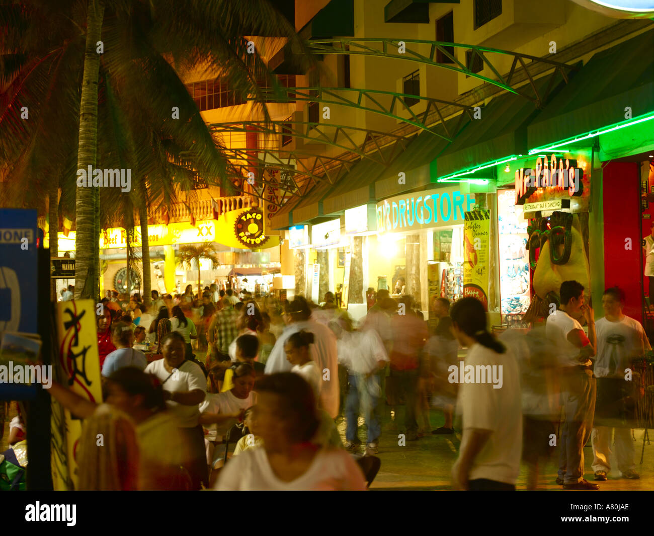 La vita notturna di Cancun Foto Stock