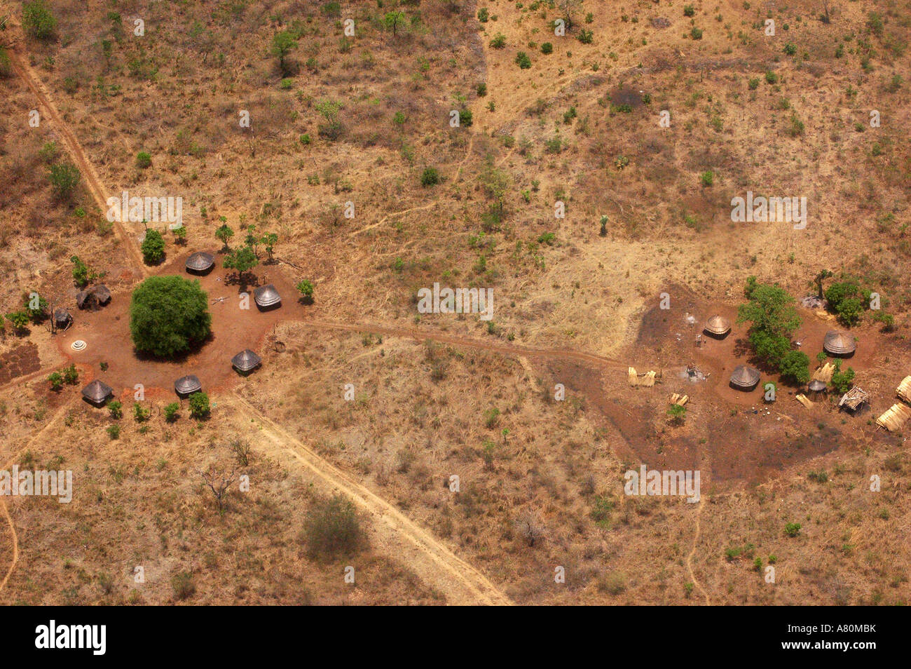 Mundri Sud Sudan dal piano Foto Stock